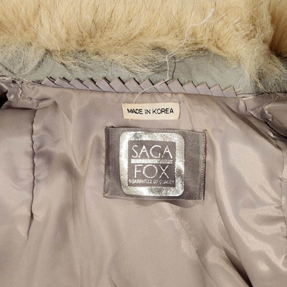 Saga Furs Cream and Gray Jacket